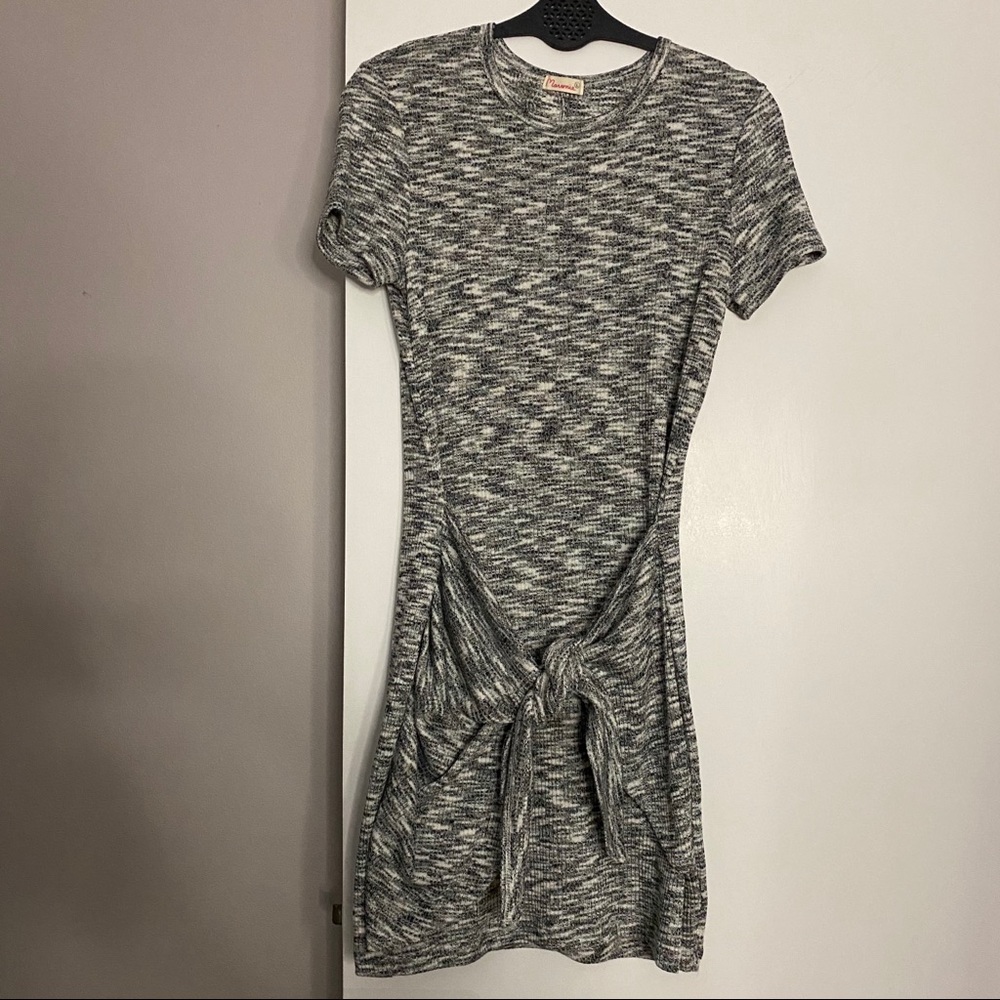 NWOT Anthropologie Maronie Grey Marl Knot T-shirt Tie Dress